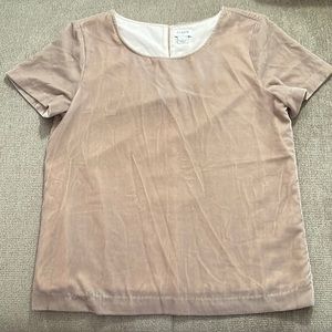 J. Crew Velvet Short Sleeve Blouse